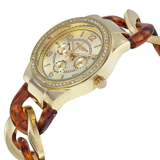 Original Akribos GMT MultiFunction Tortoise Resin and GoldTone Ladies Watch AK562YG JMS always Rings Original Akribos GMT MultiFunction Tortoise Resin and GoldTone Ladies Watch AK562YG JMS always Rings