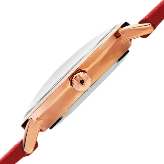 Original Akribos XXIV Quartz White Dial Red Leather Ladies Watch AK1087RD JMS always Watches