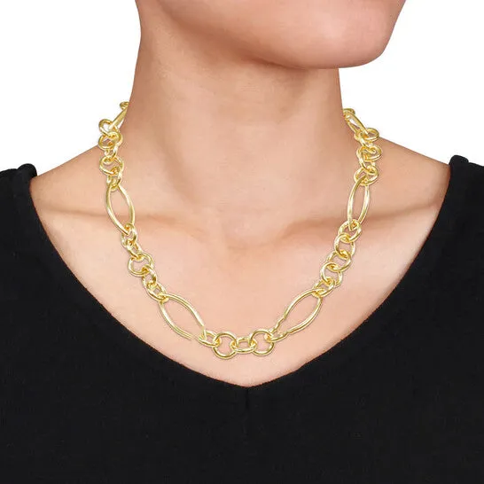 Original AMOUR 24 Inch Fancy Link Necklace In Yellow Plated Sterling Silver JMS always Necklaces Original AMOUR 24 Inch Fancy Link Necklace In Yellow Plated Sterling Silver JMS always Necklaces