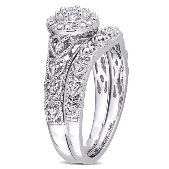 Original Amour Sterling Silver 15 CT TW Diamond Vintage Bridal Set JMS always Rings Original Amour Sterling Silver 15 CT TW Diamond Vintage Bridal Set JMS always Rings
