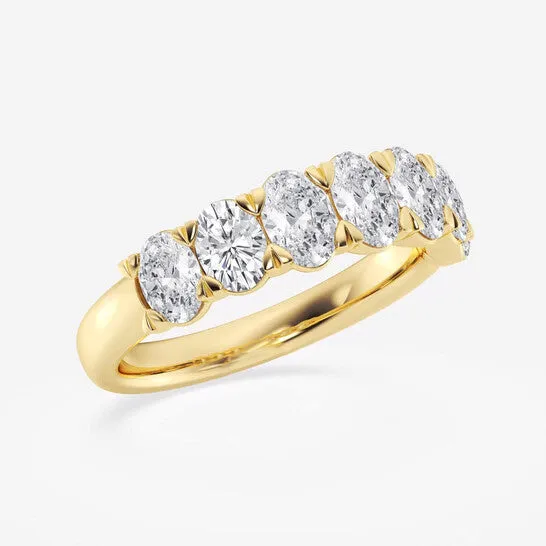 Original Brilliant Diamond 14K Yellow Gold 2 CTTW OvalCut LAB GROWN Diamond Seven Stone Anniversary Band FG SI1 JMS always Rings Original Brilliant Diamond 14K Yellow Gold 2 CTTW OvalCut LAB GROWN Diamond Seven Stone Anniversary Band FG SI1 JMS always Rings