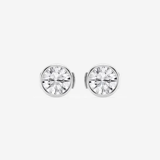 Original Brilliant Diamond 14KT White Gold 2 cttw RoundCut Lab Grown Diamond Bezel Set Filigree Solitaire Stud Earrings for Women FGVSSI JMS always Earrings Original Brilliant Diamond 14KT White Gold 2 cttw RoundCut Lab Grown Diamond Bezel Set Filigree Solitaire Stud Earrings for Women FGVSSI JMS always Earrings