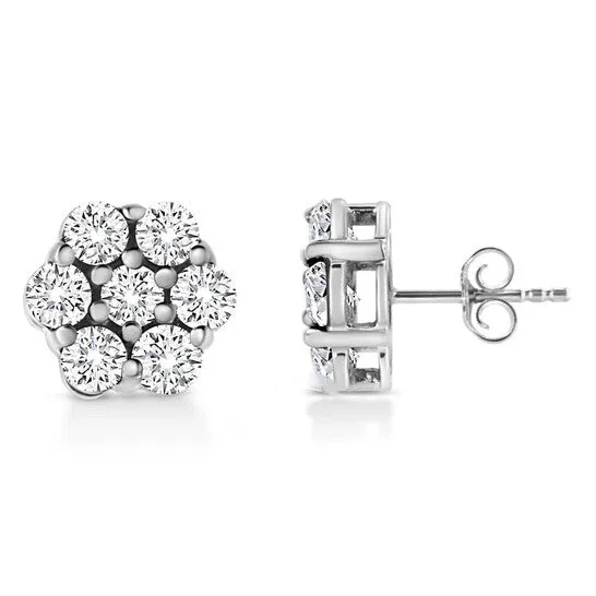 Original Haus of Brilliance 925 Sterling Silver 12 Cttw Lab Grown Brilliant Round Cut Diamond Floral Cluster Stud Earrings GH Color VS2SI1 Clarity JMS always Earrings Original Haus of Brilliance 925 Sterling Silver 12 Cttw Lab Grown Brilliant Round Cut Diamond Floral Cluster Stud Earrings GH Color VS2SI1 Clarity JMS always Earrings