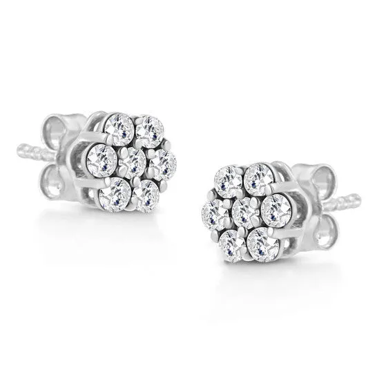 Original Haus of Brilliance 925 Sterling Silver 12 Cttw Lab Grown Brilliant Round Cut Diamond Floral Cluster Stud Earrings GH Color VS2SI1 Clarity JMS always Earrings Original Haus of Brilliance 925 Sterling Silver 12 Cttw Lab Grown Brilliant Round Cut Diamond Floral Cluster Stud Earrings GH Color VS2SI1 Clarity JMS always Earrings