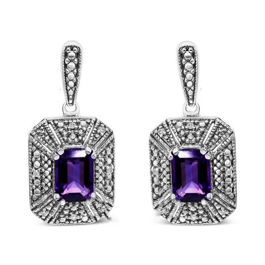 Original Haus of Brilliance 925 Sterling Silver Diamond Accent and 7x5mm Purple Amethyst Stud Earrings IJ Color I2I3 Clarity JMS always Earrings Original Haus of Brilliance 925 Sterling Silver Diamond Accent and 7x5mm Purple Amethyst Stud Earrings IJ Color I2I3 Clarity JMS always Earrings