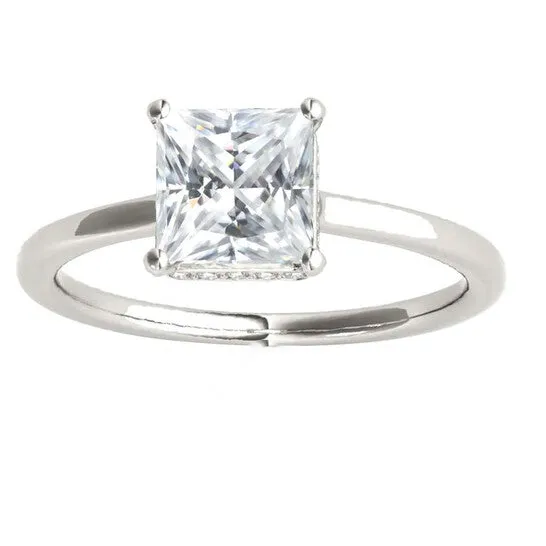 Original Maulijewels 135 Carat Natural Diamond Princess Cut Moissanite Engagement Rings For Womens In 14K White Gold JMS always Rings Original Maulijewels 135 Carat Natural Diamond Princess Cut Moissanite Engagement Rings For Womens In 14K White Gold JMS always Rings