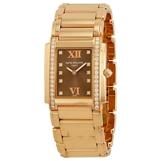 Original Patek Philippe Twenty4 Quartz Diamond Brown Dial Ladies Watch 491011R010 JMS always Watches Original Patek Philippe Twenty4 Quartz Diamond Brown Dial Ladies Watch 491011R010 JMS always Watches