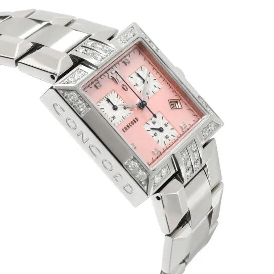 Original Preowned Concord La Scala Chronograph Quartz Diamond Pink Dial Ladies Watch 14H11371S JMS always Watches Original Preowned Concord La Scala Chronograph Quartz Diamond Pink Dial Ladies Watch 14H11371S JMS always Watches