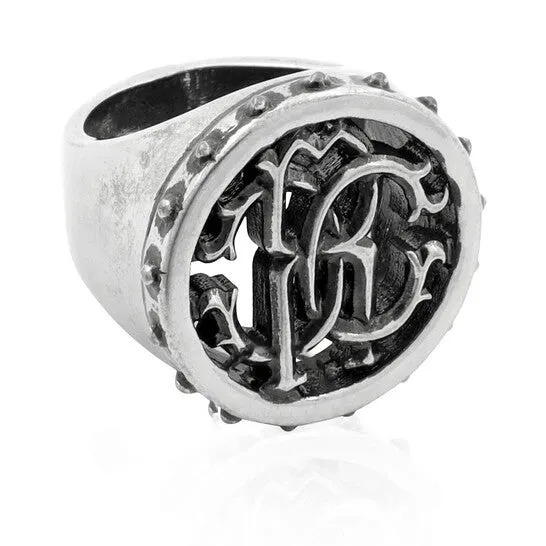 Original Roberto Cavalli Palladium Podium Antique Silver Toned Ring JMS always Rings Original Roberto Cavalli Palladium Podium Antique Silver Toned Ring JMS always Rings
