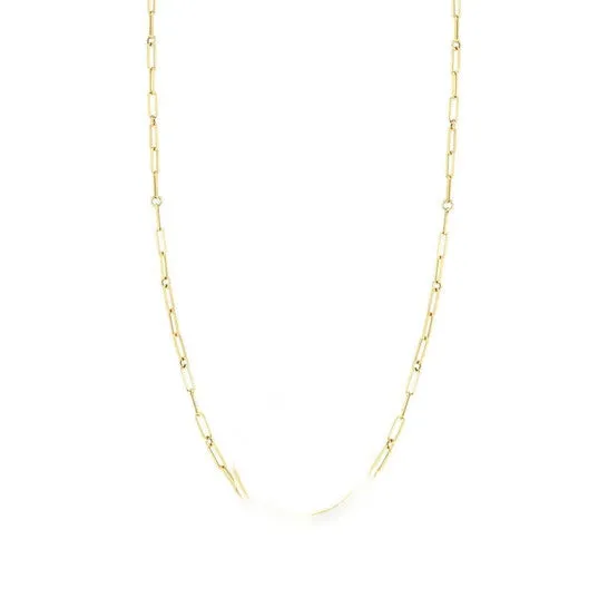 Original Roberto Coin 18K Yellow Gold Open Link Paperclip Necklace 5310167AY340 JMS always Necklaces Original Roberto Coin 18K Yellow Gold Open Link Paperclip Necklace 5310167AY340 JMS always Necklaces