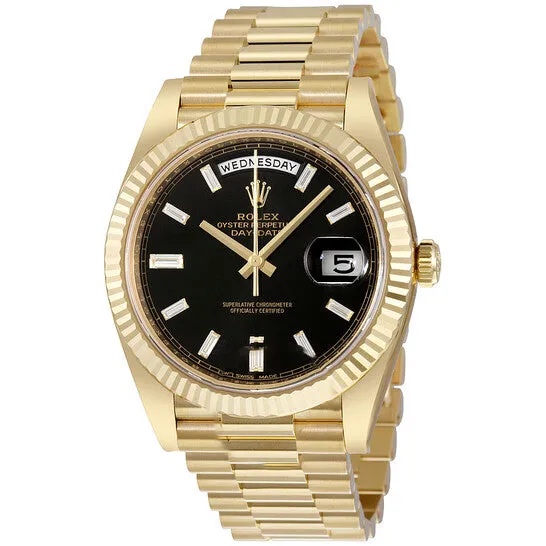 Original Rolex Oyster Perpetual 18K Yellow Gold Diamond Mens Automatic President Watch 228238BKDP JMS always PreStyled Sets