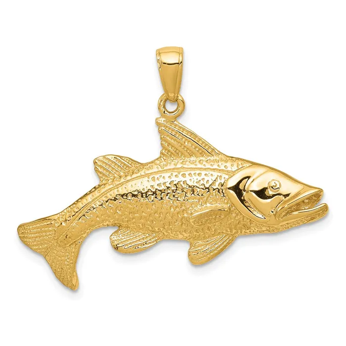 PreStyled Sets Goldia 14k Yellow Gold Polished OpenBacked Redfish Pendant