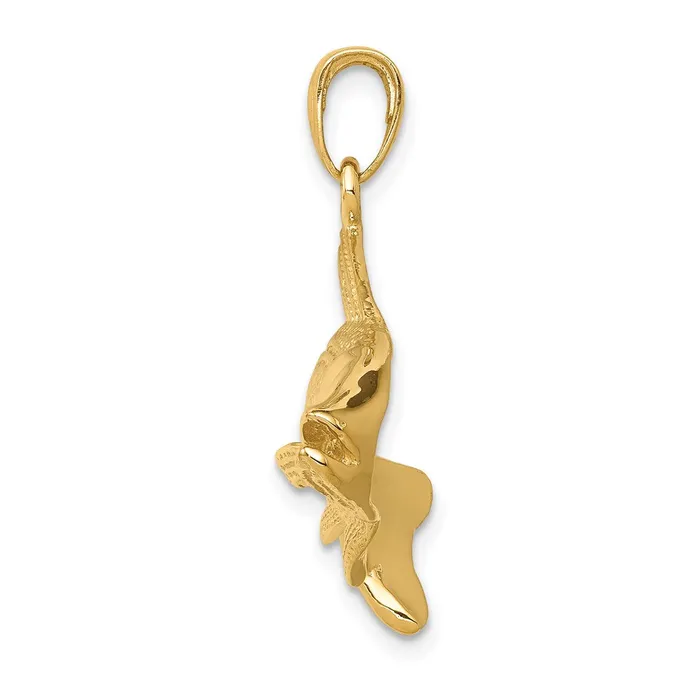 PreStyled Sets Goldia 14k Yellow Gold Polished OpenBacked Redfish Pendant