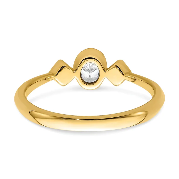 Rings 024ct CZ Solid Real 14k Polish Petite Oval Complete Dia Ring Goldia