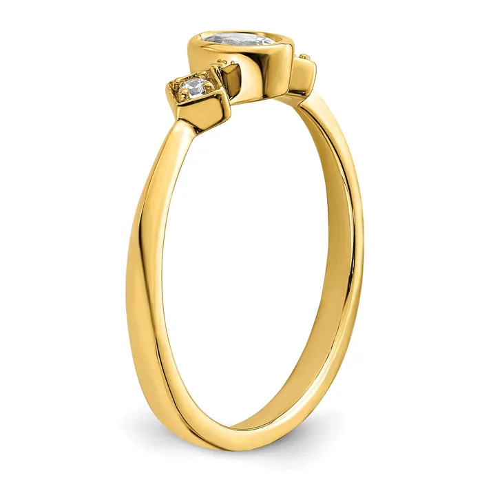 Rings 024ct CZ Solid Real 14k Polish Petite Oval Complete Dia Ring Goldia