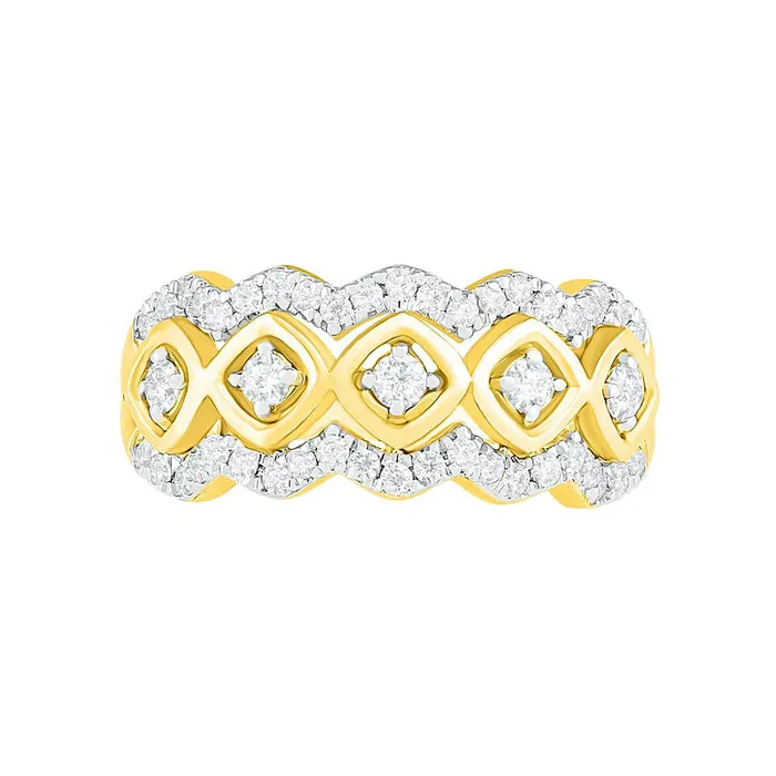 Rings 050 CT TW Natural Diamond Tilted Square Frames Ring in Solid 10K Yellow Gold Goldia Rings 050 CT TW Natural Diamond Tilted Square Frames Ring in Solid 10K Yellow Gold Goldia