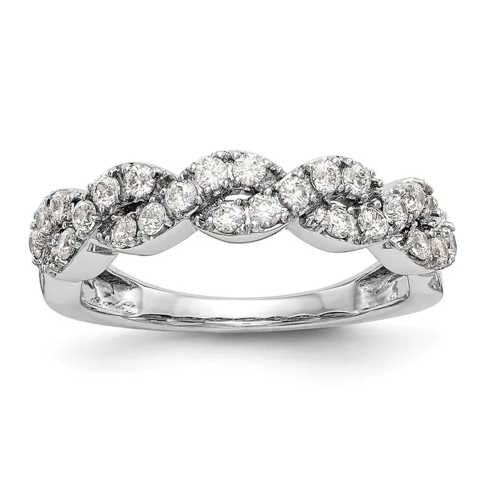 Rings 051ct CZ Solid Real 14K White Gold Wedding Band Ring Goldia