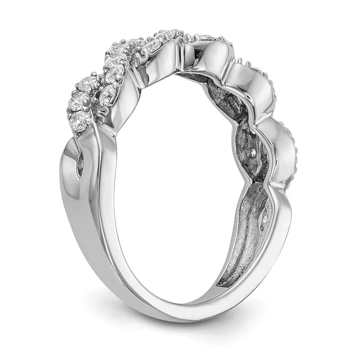 Rings 051ct CZ Solid Real 14K White Gold Wedding Band Ring Goldia