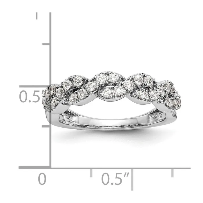 Rings 051ct CZ Solid Real 14K White Gold Wedding Band Ring Goldia