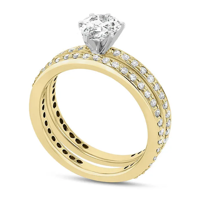 Rings 10 CT TW Oval Natural Diamond Bridal Engagement Ring Set in Solid 14K Gold JSI2 Goldia Rings 10 CT TW Oval Natural Diamond Bridal Engagement Ring Set in Solid 14K Gold JSI2 Goldia