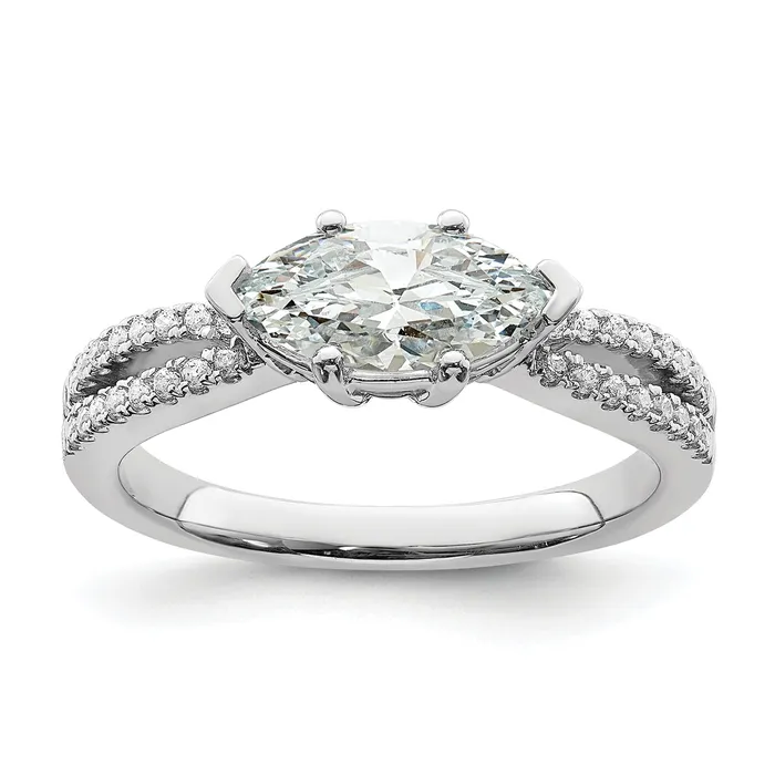 Rings 100ct CZ Solid Real 14k White East West 1ct Marquise Eng Dia Ring Goldia Rings 100ct CZ Solid Real 14k White East West 1ct Marquise Eng Dia Ring Goldia