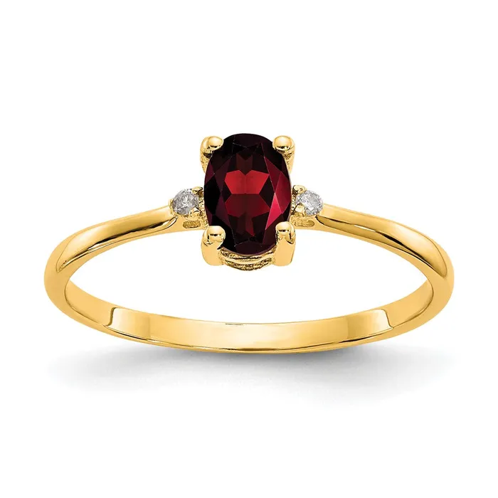 Rings 10K Yellow Gold Polished Geniune Real Diamond Garnet Birthstone Ring Goldiacom Rings 10K Yellow Gold Polished Geniune Real Diamond Garnet Birthstone Ring Goldiacom