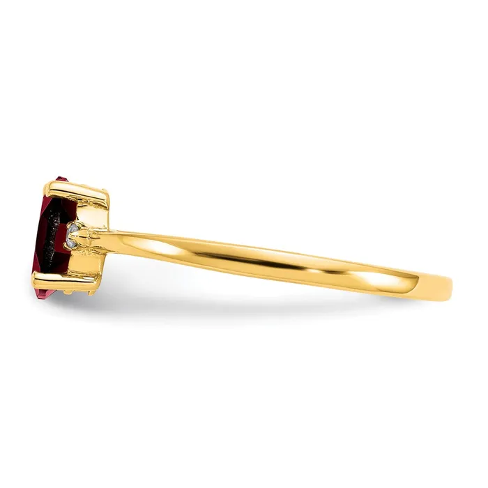 Rings 10K Yellow Gold Polished Geniune Real Diamond Garnet Birthstone Ring Goldiacom