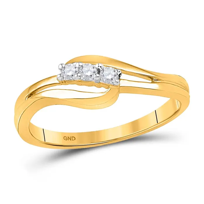 Rings 10k Yellow Gold Round Diamond 3stone Bridal Engagement Ring 110 Cttw gndatlanta