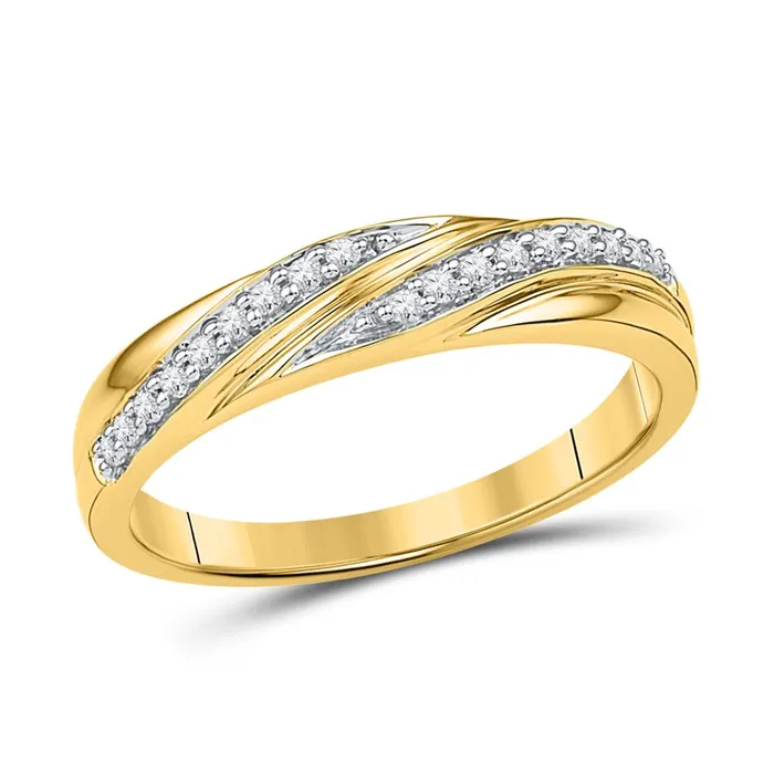 Rings 10k Yellow Gold Round Diamond Simple Band Ring 110 Cttw gndatlanta Rings 10k Yellow Gold Round Diamond Simple Band Ring 110 Cttw gndatlanta