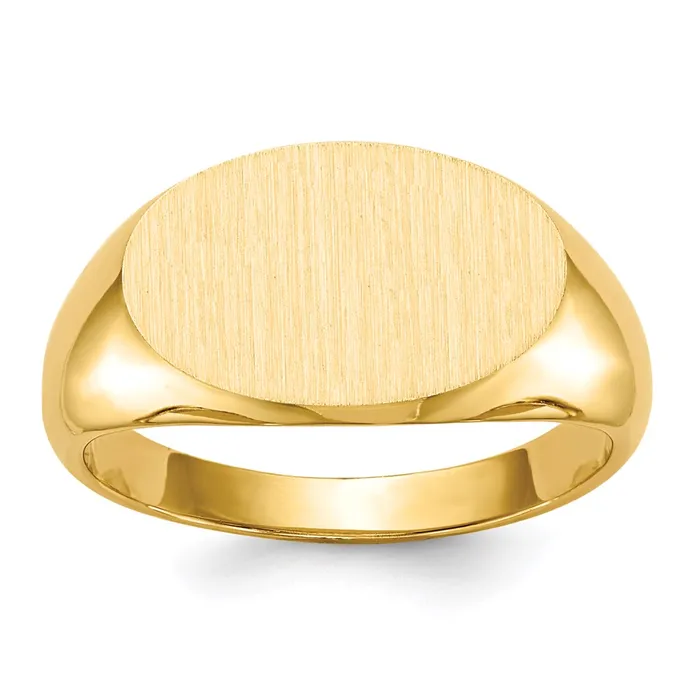 Rings 14K Yellow Gold 110x165mm Closed Back Mens Signet Ring Goldia