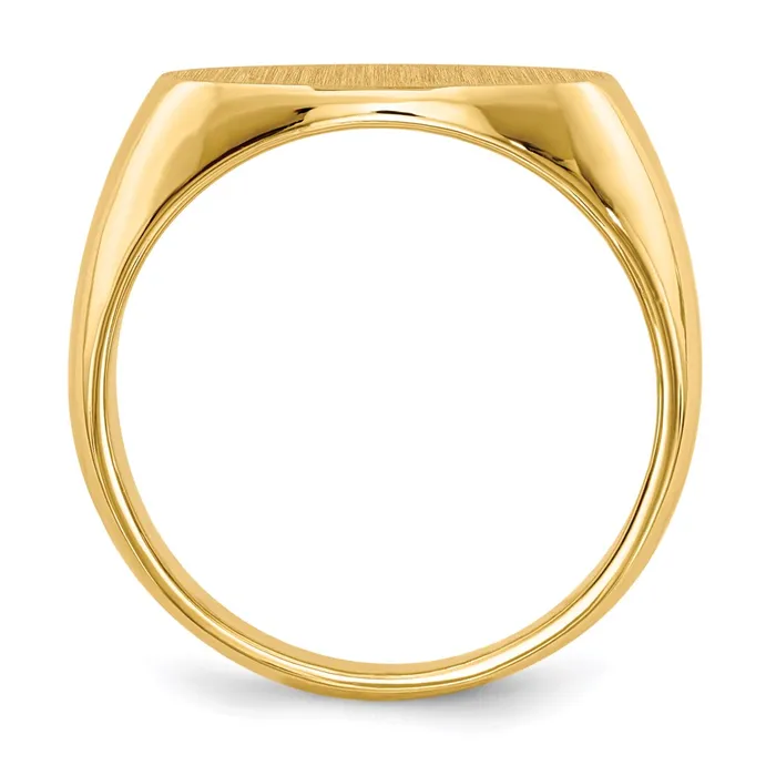 Rings 14K Yellow Gold 110x165mm Closed Back Mens Signet Ring Goldia