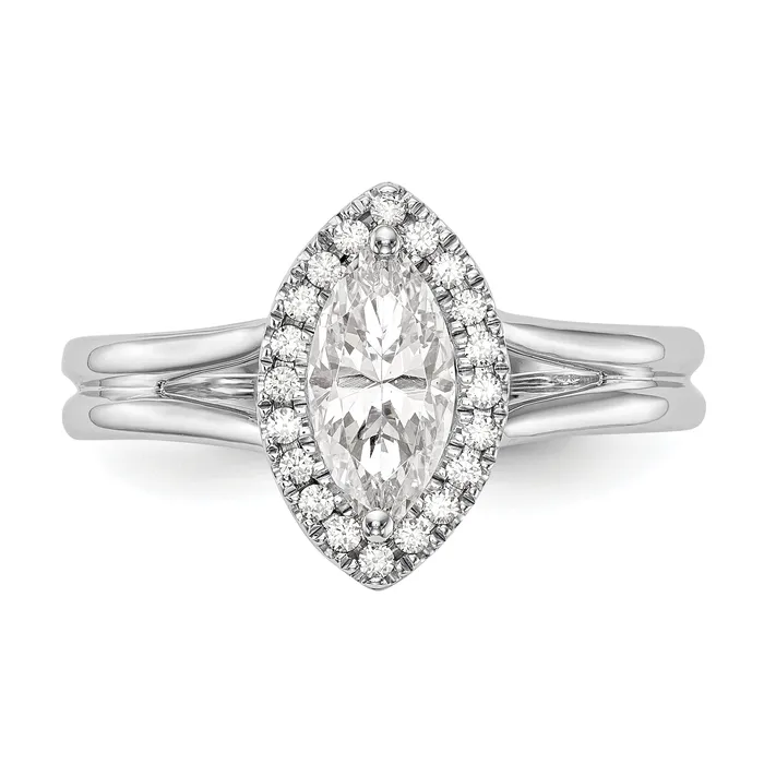 Rings 14kw Marquise Halo Simulated Diamond Split Shank Engagement Ring Goldiacom