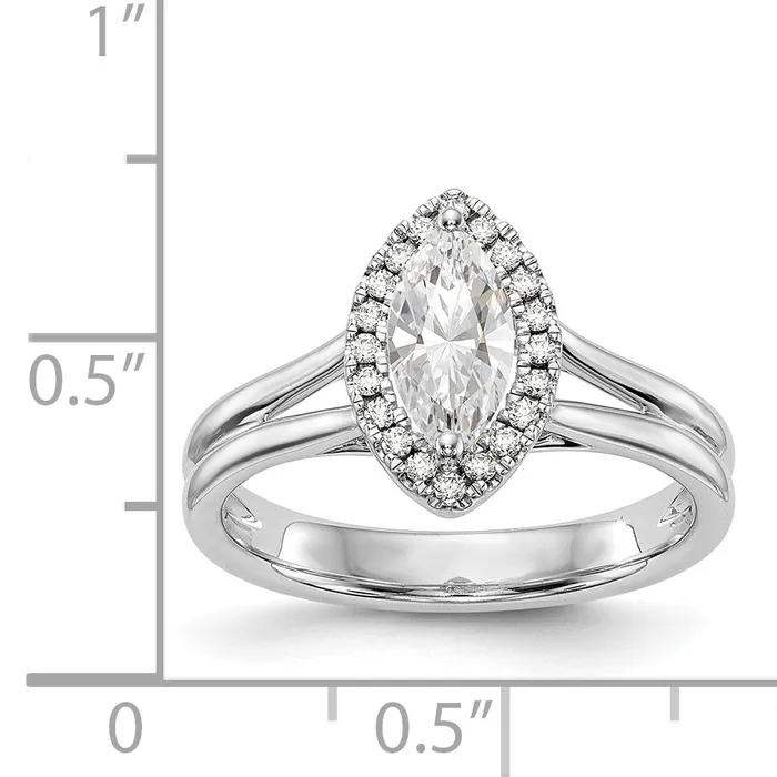 Rings 14kw Marquise Halo Simulated Diamond Split Shank Engagement Ring Goldiacom