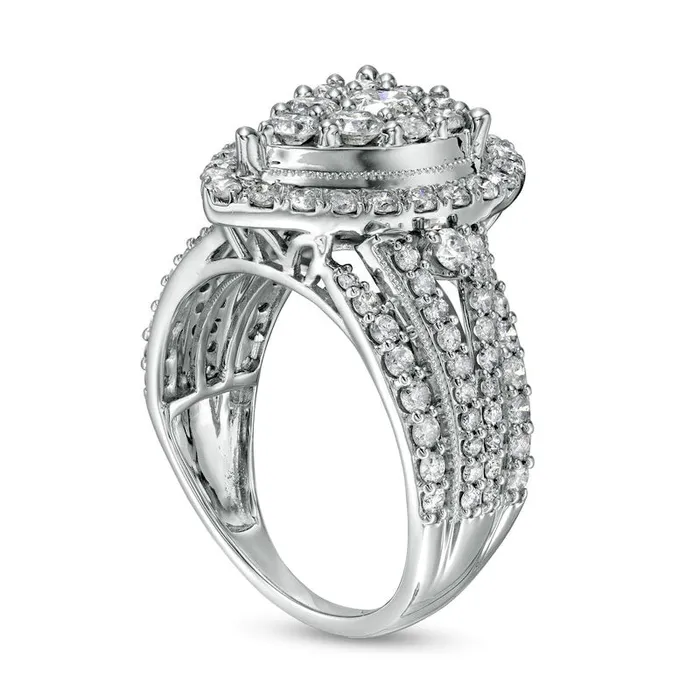 Rings 20 CT TW Composite PearShaped Natural Diamond Frame Antique VintageStyle Split Shank Engagement Ring in Solid 10K White Gold Goldia Rings 20 CT TW Composite PearShaped Natural Diamond Frame Antique VintageStyle Split Shank Engagement Ring in Solid 10K White Gold Goldia