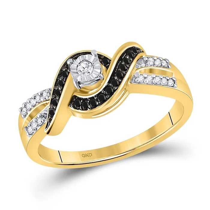 Rings gndatlanta 10k Yellow Gold Round Black Diamond Solitaire Ring 15 Cttw Rings gndatlanta 10k Yellow Gold Round Black Diamond Solitaire Ring 15 Cttw