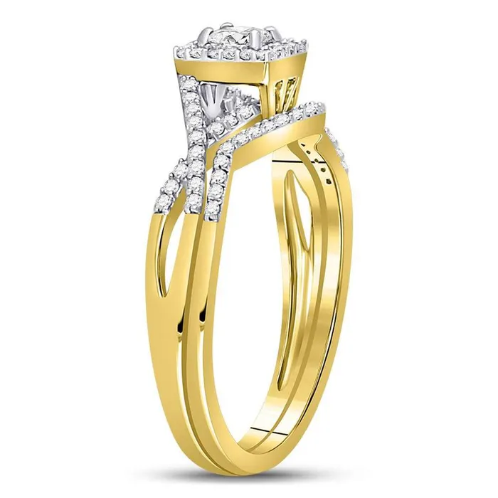 Rings gndatlanta 14k Yellow Gold Princess Diamond Bridal Wedding Ring Set 13 Cttw Rings gndatlanta 14k Yellow Gold Princess Diamond Bridal Wedding Ring Set 13 Cttw