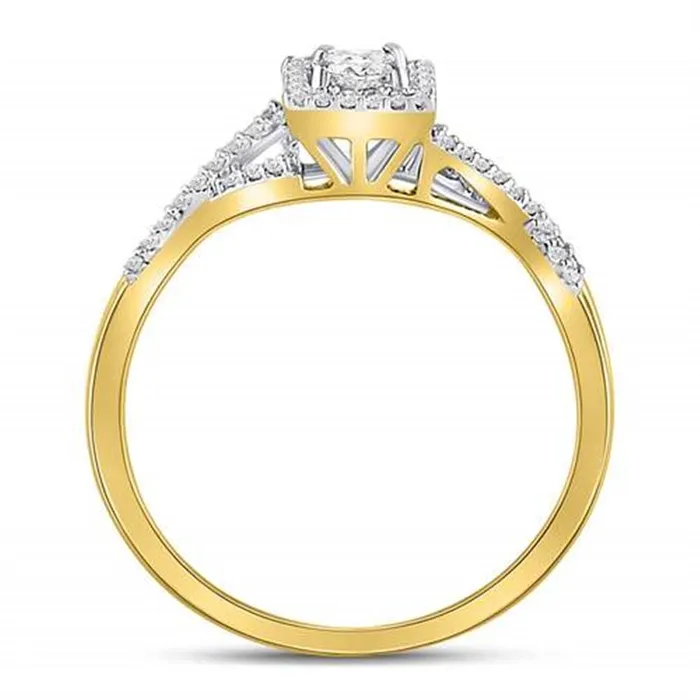 Rings gndatlanta 14k Yellow Gold Princess Diamond Bridal Wedding Ring Set 13 Cttw