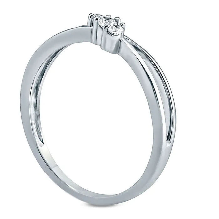 Rings Goldia 010 CT TW Natural Diamond Three Stone Slant Promise Ring in Solid 10K White Gold Rings Goldia 010 CT TW Natural Diamond Three Stone Slant Promise Ring in Solid 10K White Gold