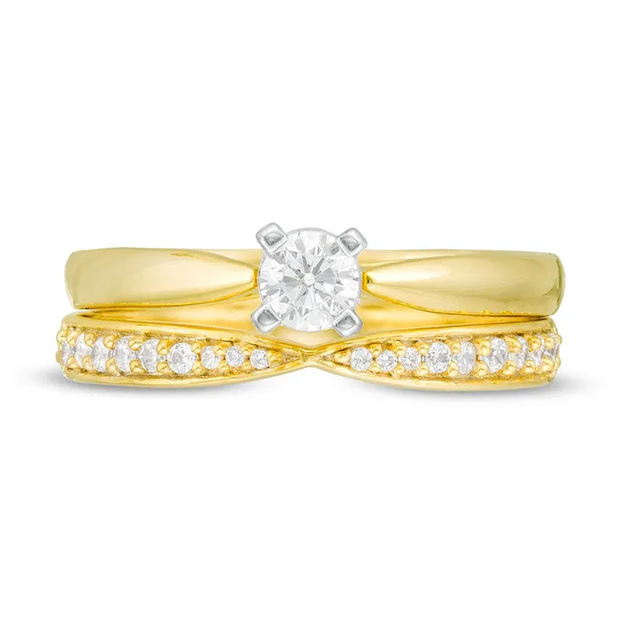 Rings Goldia 033 CT TW Natural Diamond Bridal Engagement Ring Set in Solid 10K Yellow Gold Rings Goldia 033 CT TW Natural Diamond Bridal Engagement Ring Set in Solid 10K Yellow Gold