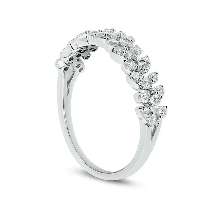 Rings Goldia 050 CT TW Natural Diamond Leafy Vine Anniversary Ring in Solid 10K White Gold