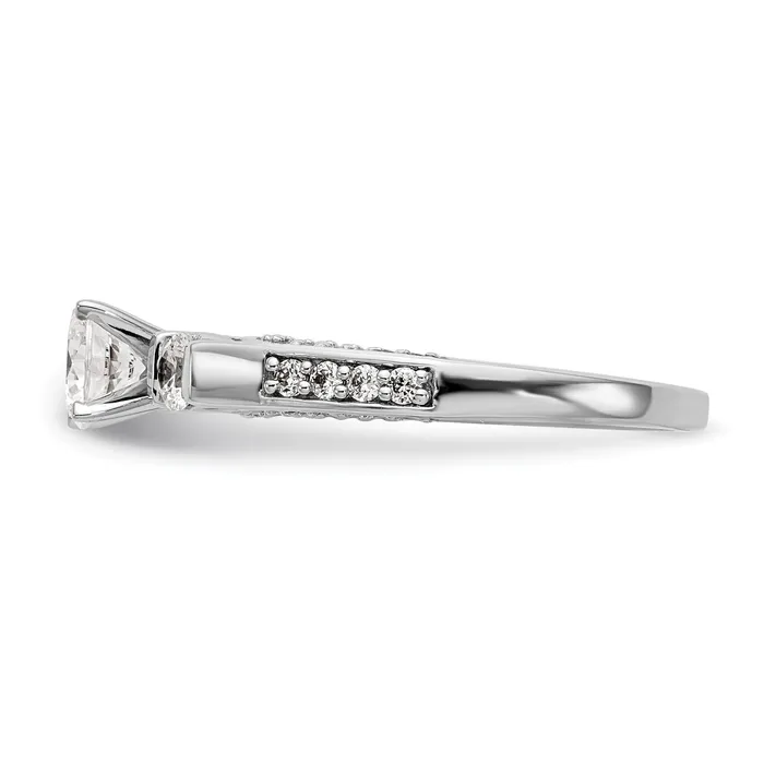 Rings Goldia 050ct CZ Solid Real 14K White Gold 3Stone Peg Set Engagement Ring