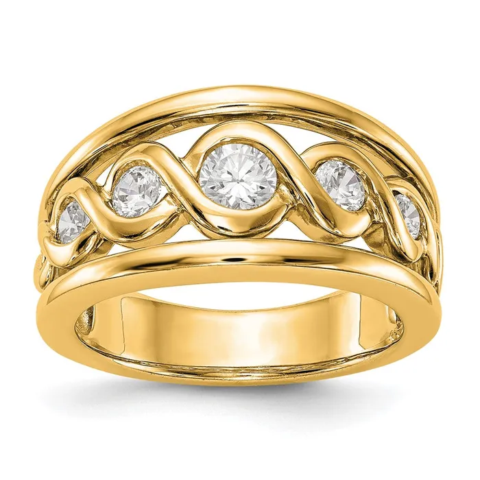 Rings Goldia 055ct CZ Solid Real 14K Yellow Gold Wedding Band Ring