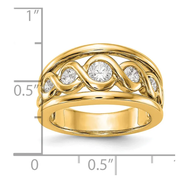 Rings Goldia 055ct CZ Solid Real 14K Yellow Gold Wedding Band Ring