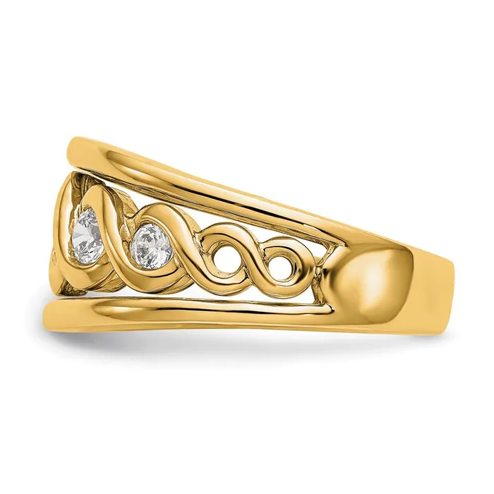 Rings Goldia 055ct CZ Solid Real 14K Yellow Gold Wedding Band Ring