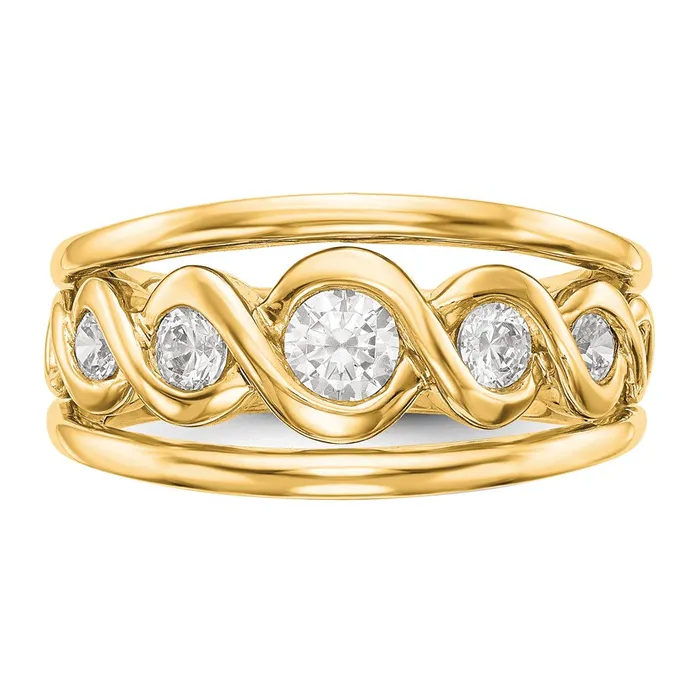 Rings Goldia 055ct CZ Solid Real 14K Yellow Gold Wedding Band Ring