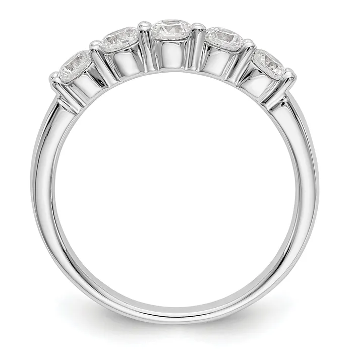 Rings Goldia 064ct CZ Solid Real 14K White Gold 5Stone Wedding Band Ring
