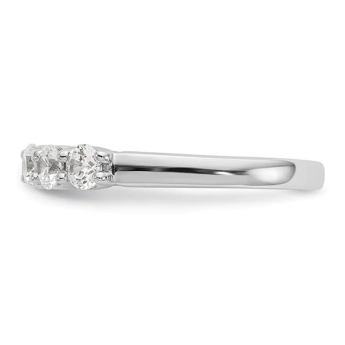 Rings Goldia 064ct CZ Solid Real 14K White Gold 5Stone Wedding Band Ring