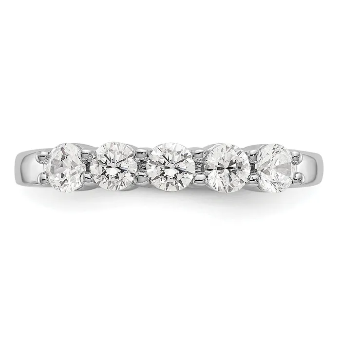 Rings Goldia 064ct CZ Solid Real 14K White Gold 5Stone Wedding Band Ring