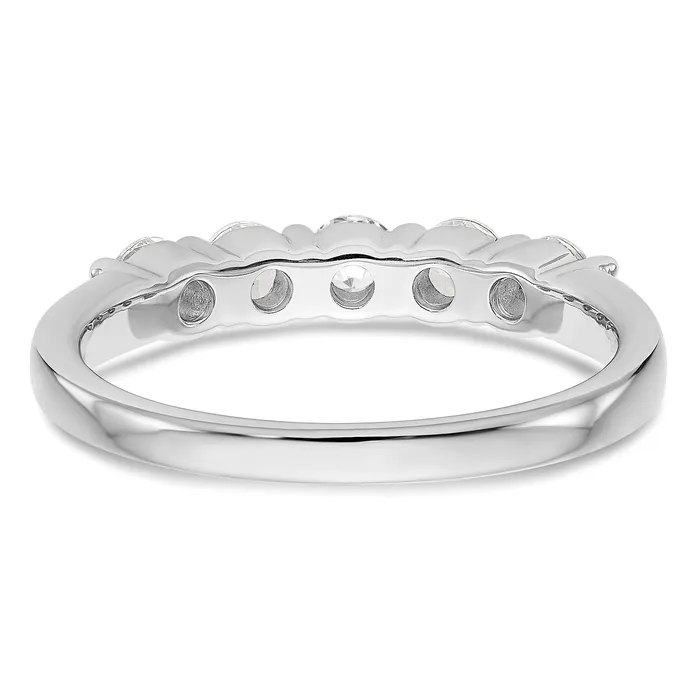 Rings Goldia 064ct CZ Solid Real 14K White Gold 5Stone Wedding Band Ring