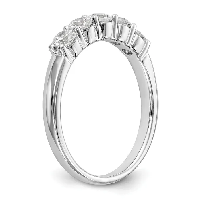 Rings Goldia 064ct CZ Solid Real 14K White Gold 5Stone Wedding Band Ring